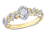 1/3 Carat (ctw G-H-I, I2-I3) Diamond Link Engagement Ring in 10K Yellow Gold